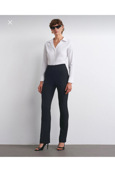 Dilvin Pensli İspanyol Paça Pantolon-Siyah