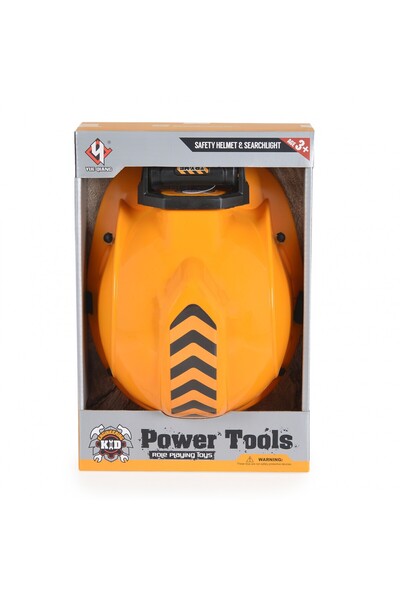 Flippy Kids' Toy Safety Helmet with Flashlight, Plastic, Orange, 29.5x19.5x6.5 cm