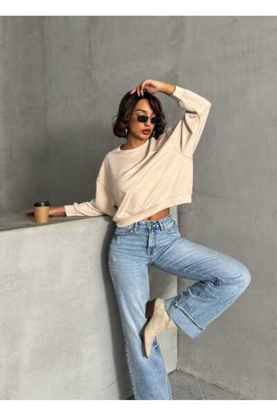 Alola سترة نسائية قصة فضفاضة برقبة دائرية وثلاث خيوط بدون شاردون