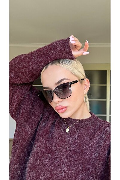 TomyHelf Kadın Şeffaf Güneş Gözlüğü Kedi Gözü Model UV400 Korumalı Lüks Moda ...