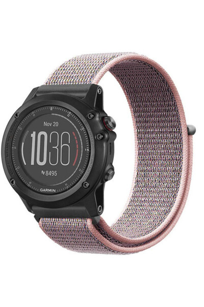 iUni Curea ceas inteligent Garmin Fenix ​​7X/6X/5X Plus/5X/3 HR / 3,26 mm Nylon moale Sport, roz pal