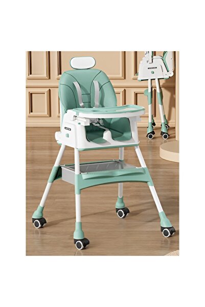 Flippy Καρέκλα τραπεζαρίας μωρού, με ρόδες, προσκέφαλο, τηλεσκοπική, πτυσσόμενη, ρυθμιζόμενη, 97x73x65 cm, μπλε