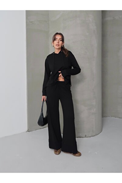 Paw Garage Women's Erona Modal Fabric Hooded Bottom-Top Set