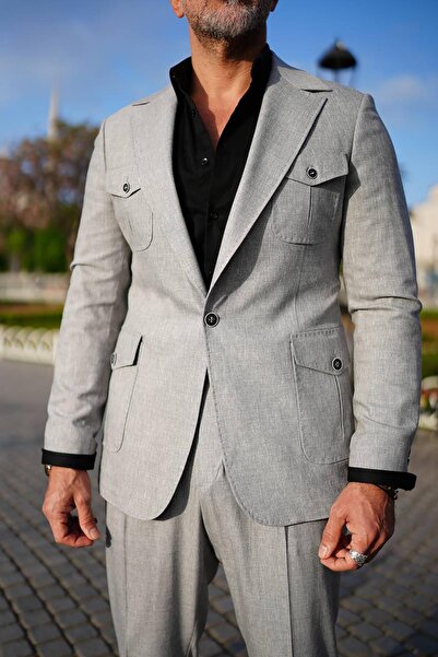 Fc Plus İSPANYOL YAKA SAFARİ TAKIM ELBİSE