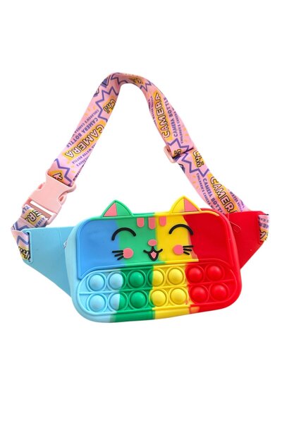 TAKIŞTIR Mixed Color Cat Figured Children's Pop-It Bag