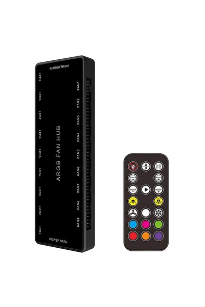 fantasize ARGB/PWM Fan Hub - 9-Port (5V 3-pin ARGB + 12V 4-pin PWM), Magnetic...