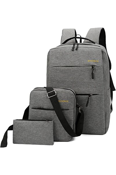 HALAMODO مجموعة حقيبة ظهر مضادة للسرقة من 3 قطع للرجال والنساء، حقيبة ظهر عادية للسفر/الكمبيوتر المحمول/المدرسة، وا