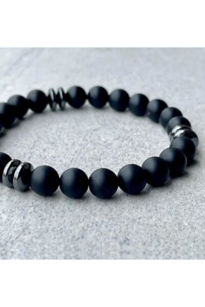 Alnis Atelier Mat Onyx Real Natural Stone Men's Bracelet |   Handmade Premium...