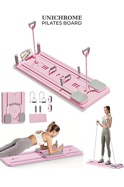 Unichrome Pilates Aleti – Zamanlayıcılı, Direnç Bantlı Çok Amaçlı Egzersiz Tahtası Telefon Tutacaklı