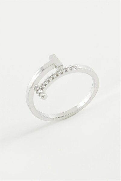 ZERO LAND LVSQVR خاتم مرصع بحجر الزركون (135709) - لون فضي