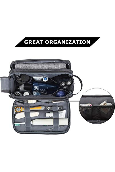 BAGSMART Toiletry Bag for Men, Travel Shaving Dopp Kit Water-resistant Organizer (Grey-2)