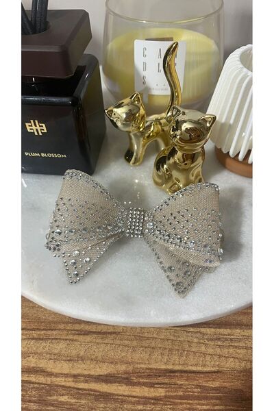 SmY Bag Tasarım fiyonklu toka bej krem tonlarında