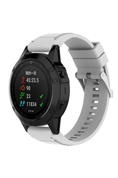 iUni Smartwatch watch strap Garmin Fenix 7X / 6X / 5X Plus / 5X / 3 HR / 3.26 mm Silicone White