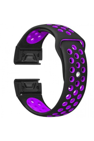 iUni Curea ceas inteligent Garmin Fenix ​​7X/6X/5X Plus / 5X / 3 HR / 3, silicon sport 26 mm, negru-violet