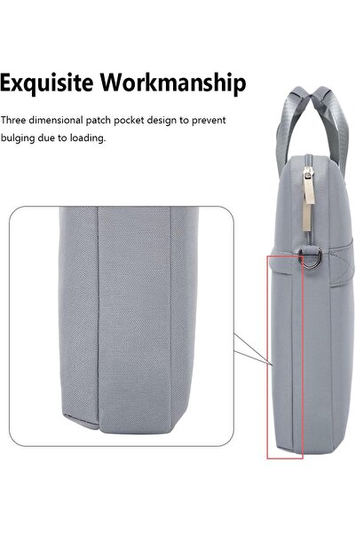 007 360° Protective 36cm Laptop Shoulder Bag with Strap & Handle, Lightweight, Gray (Xspring)