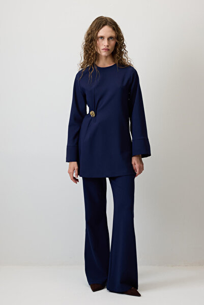 Touché Privé Draped Bluz with Metal Accessories