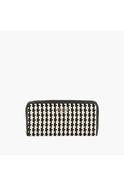 Guess Woven Pattern Zip Wallet