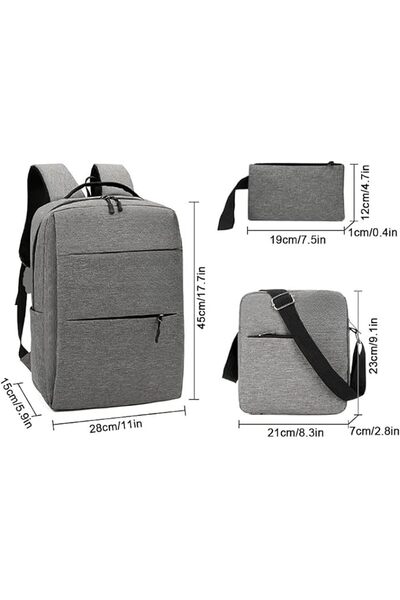 HALAMODO مجموعة حقيبة ظهر مضادة للسرقة من 3 قطع للرجال والنساء، حقيبة ظهر عادية للسفر/الكمبيوتر المحمول/المدرسة، وا