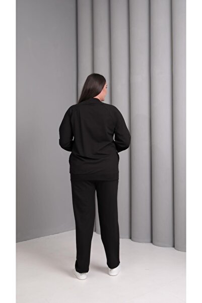 Ebsumu Дамски спортен екип с леопардов принт и цип, голям размер