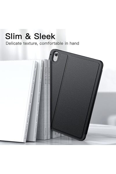 JETech iPad Air 11-inch Case (M3/M2 2025/2024 & 5/4 10.9) with Pencil Holder - Black