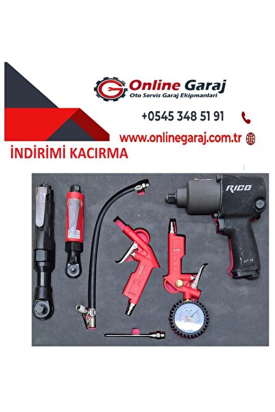 Rico 1/2 Havalı Somun Sökme Tabancası Seti - Dolu Takım Arabası İçi