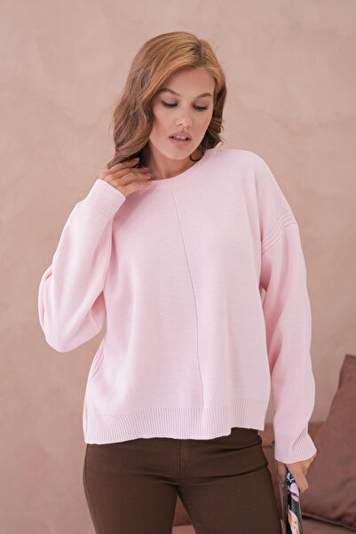 Park Karon Kadı Bisiklet Yak Lace-Like Knit Oversized Knitwear Sweater