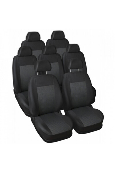 DELUXETUNING Set huse scaun auto compatibile cu Dacia Logan 1 MCV 2004-2012, 7 locuri, material textil