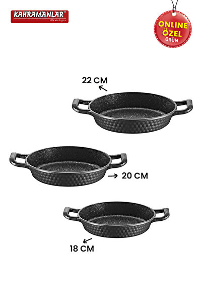 Kahramanlar Premium 3-Piece Cast Iron Skillet Set
