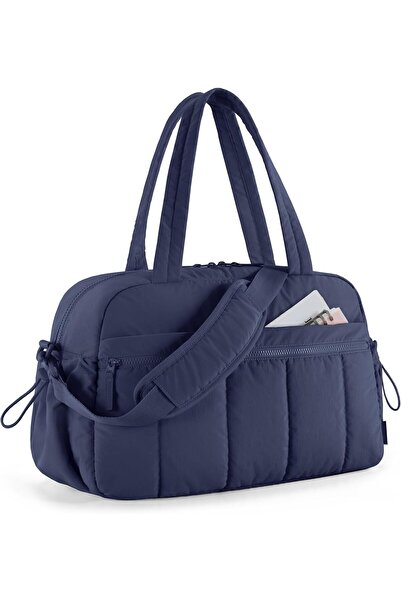 BAGSMART Gym Bag for Women - Duffle/Weekender with Wet Pocket, Water Resistant (Navy Blue)
