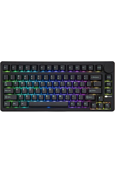 Epomaker QK81 75% Wireless Mechanical Gaming Keyboard, 81 Keys, QMK/VIA, Hot-Swappable, RGB (Black)