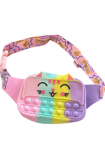 TAKIŞTIR Mixed Color Cat Figured Children's Pop-It Bag