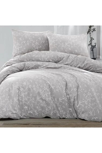 Ecosse Dante Gray Bed Linen (Ranforce Cotton) + Gift Dark Gray Cotton Throw