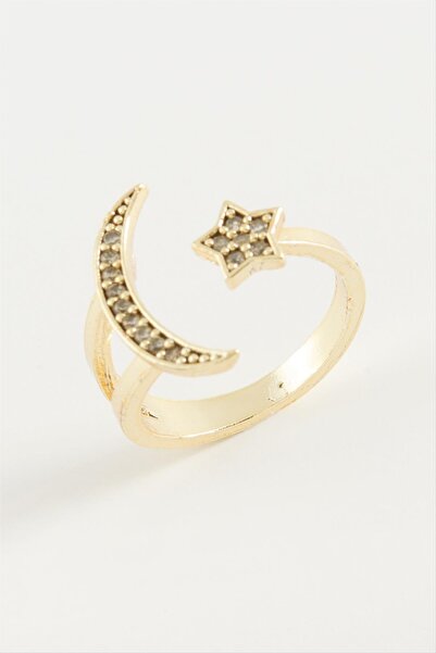 ZERO LAND Lvsqvr Moon Star Zircon Stone (101019) Ring-Silver Color