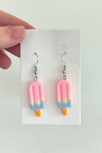TAKIŞTIR Mixed Color Ice Cream Figured Children's Earrings (Pair)