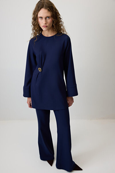 Touché Privé Draped Bluz with Metal Accessories