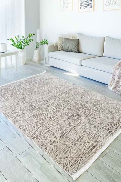 Decomia Home Line Dokuma Yumuşak Vizon Bej Salon Halısı Mutfak Halısı Makine Halısı Yolluk