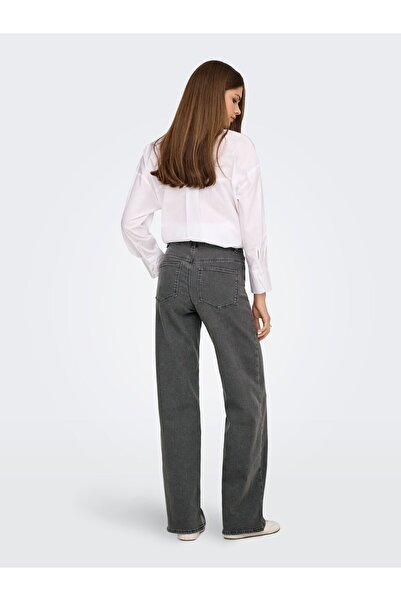 ONLY Jeans mit weitem Bein ONLSANNA Hohe Taille Weiter Beinschnitt Jeans