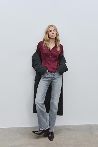 Stradivarius Fitted satin shirt