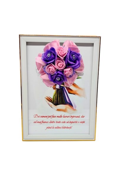 T&M Personalizare Tablou înrămat A4 (30x21 cm) - „Doi oameni pot face multe l...
