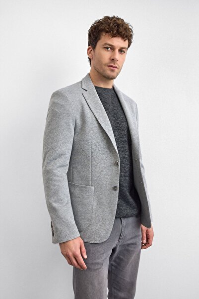 Back And Bond Jachetă gri cu guler mono