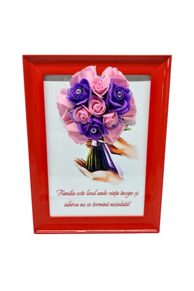 T&M Personalizare Tablou înrămat A4 (30x21 cm) - „Familia este locul unde via...