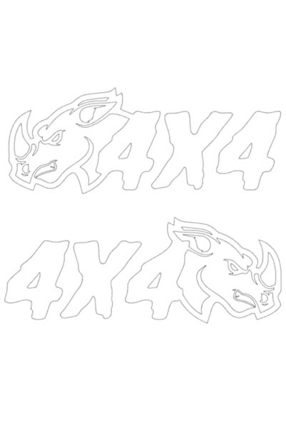 Oracal 651 Set 2 Stickere Off Road, Rino 4x4, Alb, 30cm