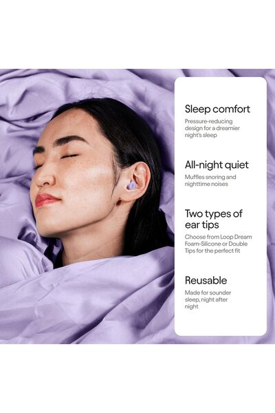 Loop Dream Silicone/Memory Foam Earplugs for Sleep – 27 dB SNR