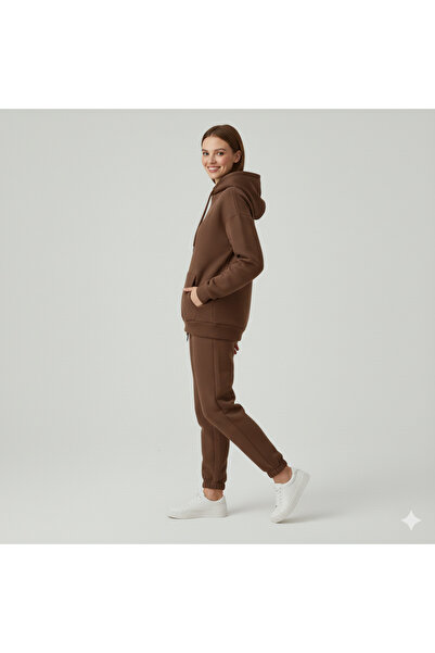 dwnwear Χειμερινό Unisex O oversized Γυναικείο μακρυμάνικο κοστούμι αθλητικής φόρμας από βαμβακερό ύφασμα 3 νήματα