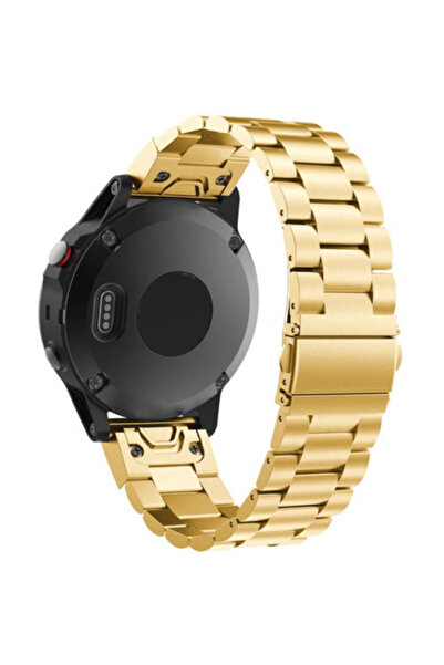 iUni Curea compatibilă cu Garmin Fenix ​​7 / 6 / 5 Plus / 5, 22 mm, curea din oțel aurie