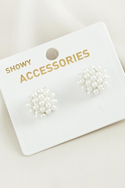 ZERO LAND Lvsqvr Flower Pearl Trend (153642) Earrings-Silver Color