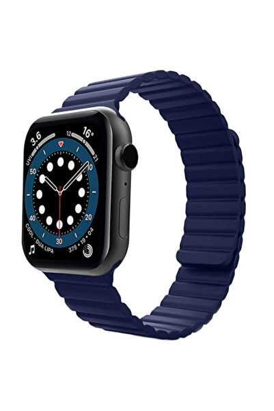 iUni Curea compatibilă cu Apple Watch Ultra/SE/8/7/6/5/4/3/2/1, 38 mm, magnetică, albastru miezul nopții