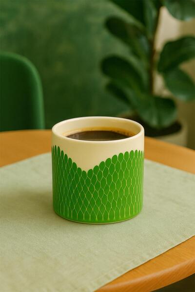 uğurlu dükkan Green new wave series ceramic cup