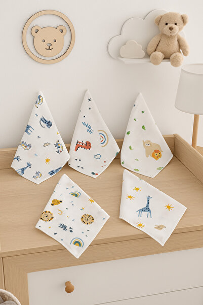 minial 5-Pack Cotton Flannel Fabric Mouth Wipes (30 X 30)