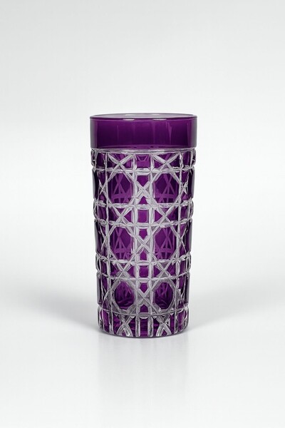 Mirano Cam Tasarım DEKORLU (KESME) EL İŞİ BOYALI 485ML SU BARDAĞI